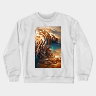 The Coffee Starry Teal ocean| starry night Crewneck Sweatshirt